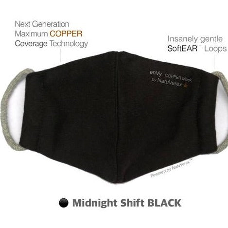 enVy COPPER Anti-Microbial Mask, Reusable Triple-Layer Mask, Washable Mask, Face Mask with Adjustable Nose Wire, PPE