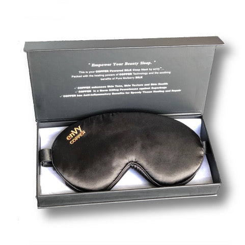 Le masque de sommeil en soie Epic COPPER d'enVy