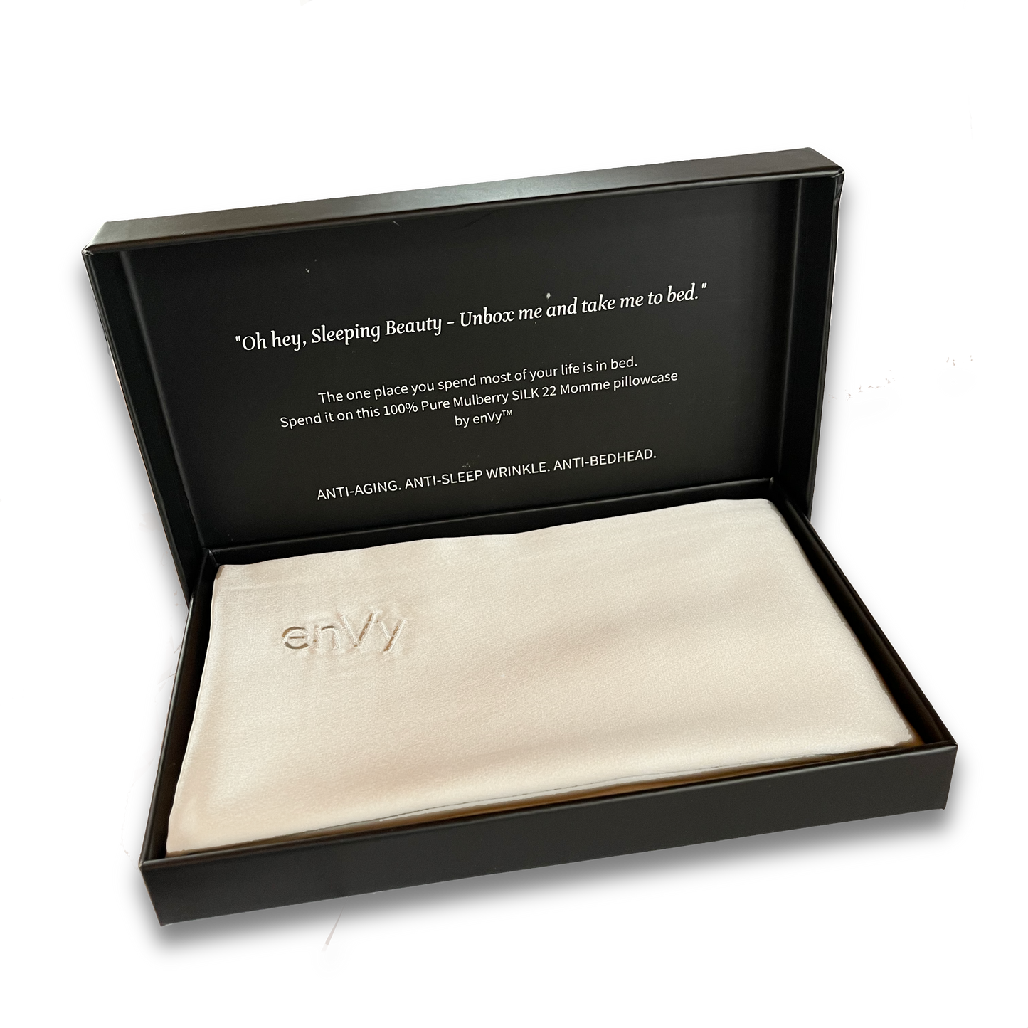 100% Mulberry SILK pillowcase by enVy™ (EnVelope Style closure)